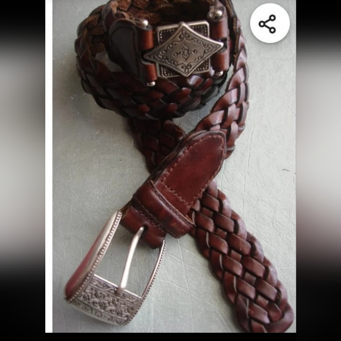 Fossil Dark Brown Braided Leather Belt